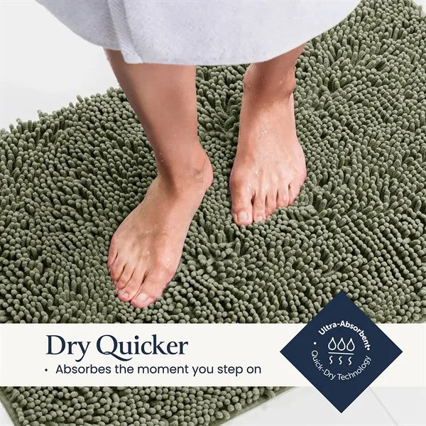 Bathroom Mat with Rubber Backing
