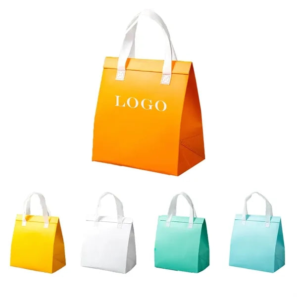 Colorful Non-Woven Insulated Cooler Lunch Tote Bags