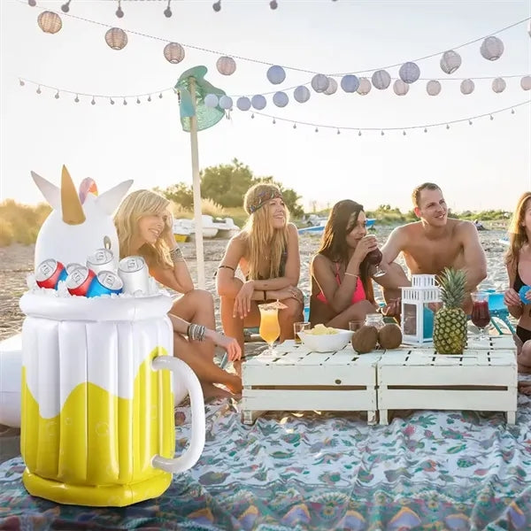 Pool Inflatable Beer Cup Shaped Drink Cooler Ice Bucket