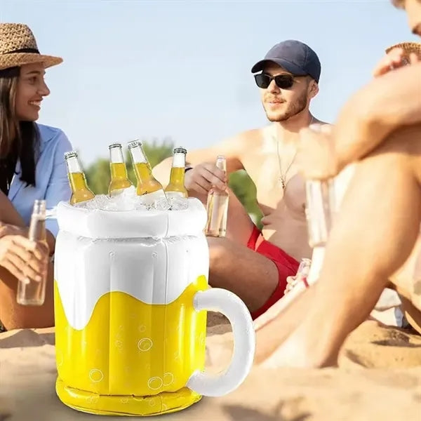 Pool Inflatable Beer Cup Shaped Drink Cooler Ice Bucket