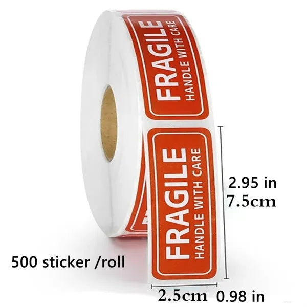 Self-adhesive fragile sticker