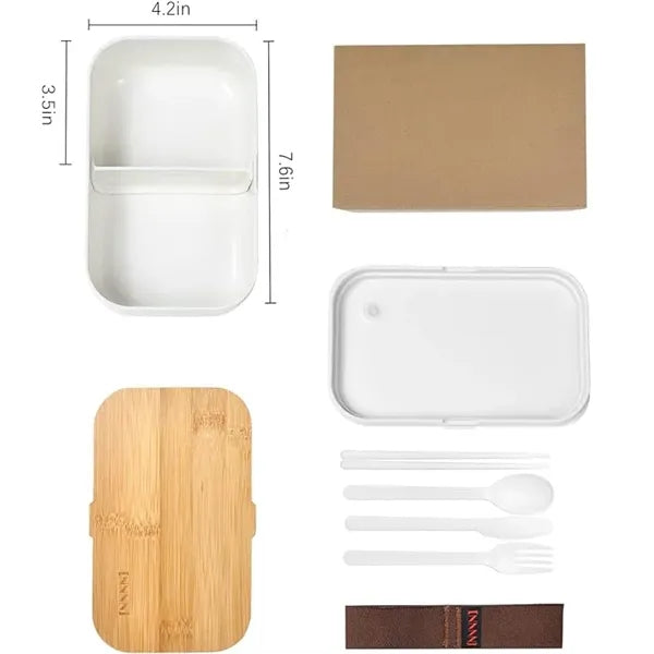 Bento Box for Adult Lunch Containers with Bamboo Lid