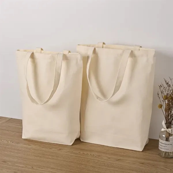 17inch Horizontal Version Natural Cotton Tote Shopping Bags