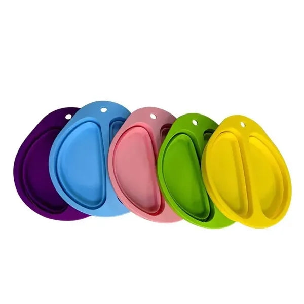 Silicone Collapsible Middle Split Pet Feeder Bowls