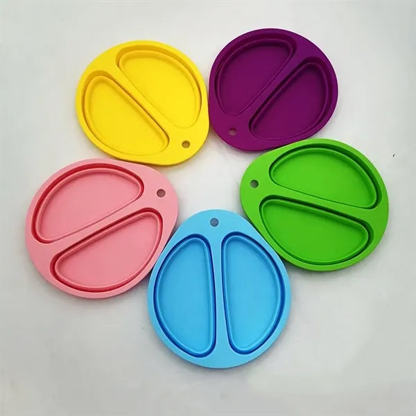 Silicone Collapsible Middle Split Pet Feeder Bowls