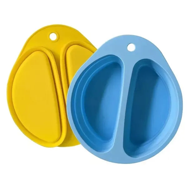 Silicone Collapsible Middle Split Pet Feeder Bowls
