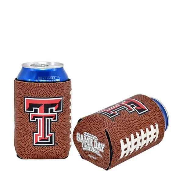 Faux Leather Football Can Cooler Sleeve