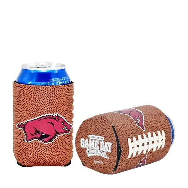 Faux Leather Football Can Cooler Sleeve