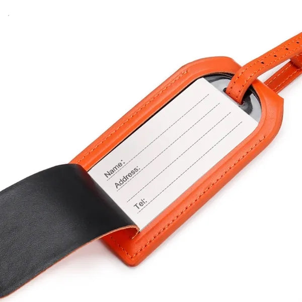Luggage Tag W/ Apple Tracker Holder-genuine Leather