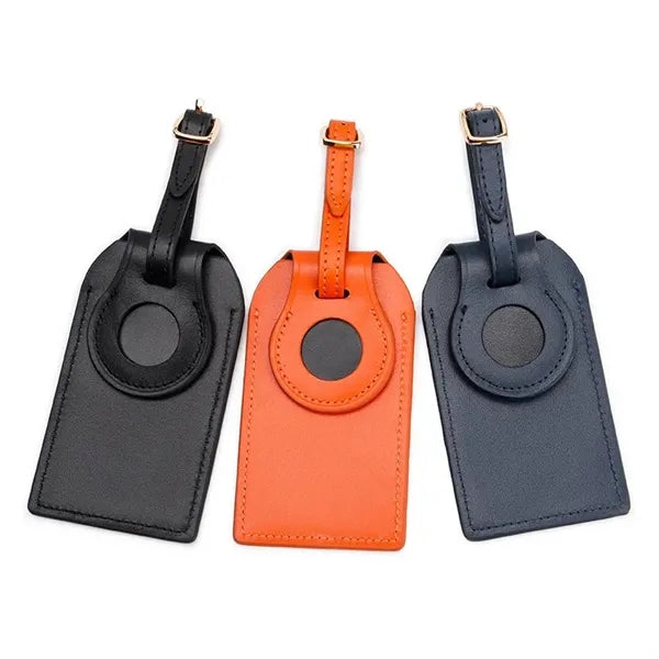 Luggage Tag W/ Apple Tracker Holder-genuine Leather
