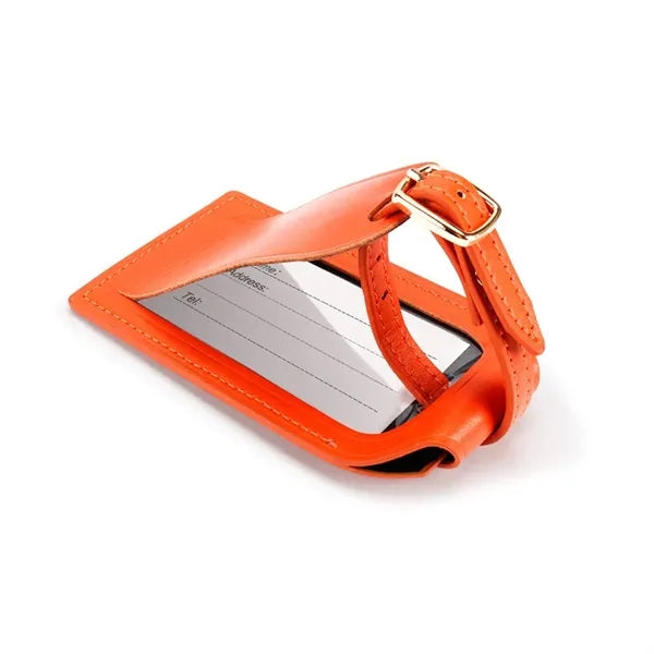 Luggage Tag W/ Apple Tracker Holder-genuine Leather