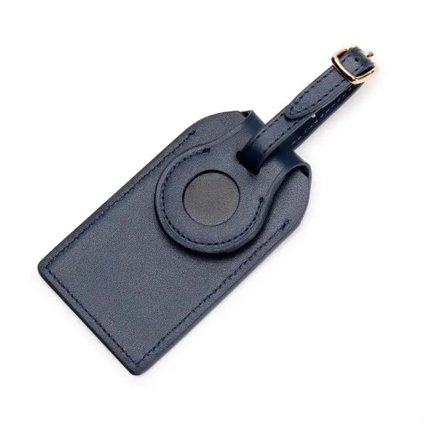 Luggage Tag W/ Apple Tracker Holder-genuine Leather