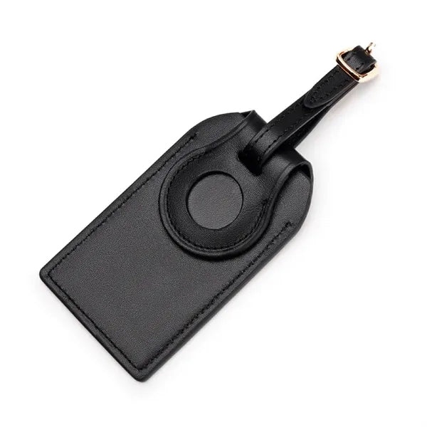Luggage Tag W/ Apple Tracker Holder-genuine Leather