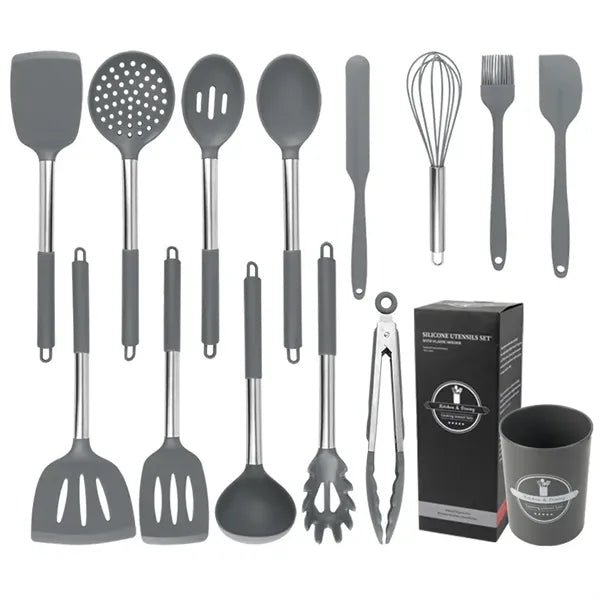 Silicone Cooking Utensils Set for Nonstick Cookware