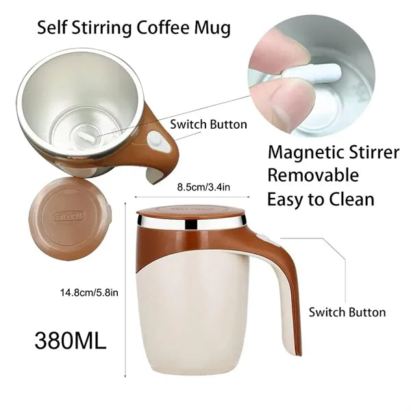 12.8 oz Self Automatic Magnetic Stirring Mug