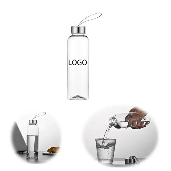 Portable Glass Water Bottle With Stainless Steel Lid