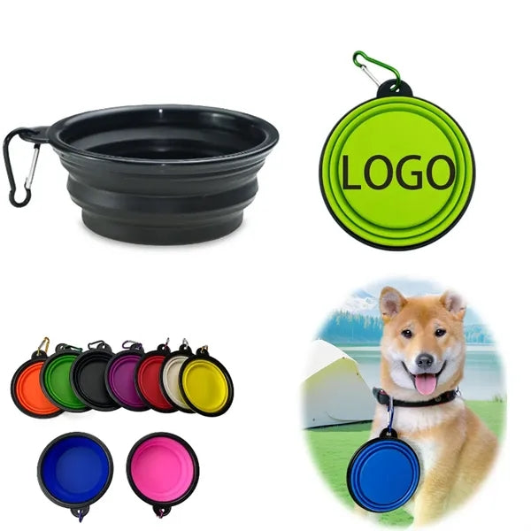 Portable Silicone Pet Bowl Custom Imprint