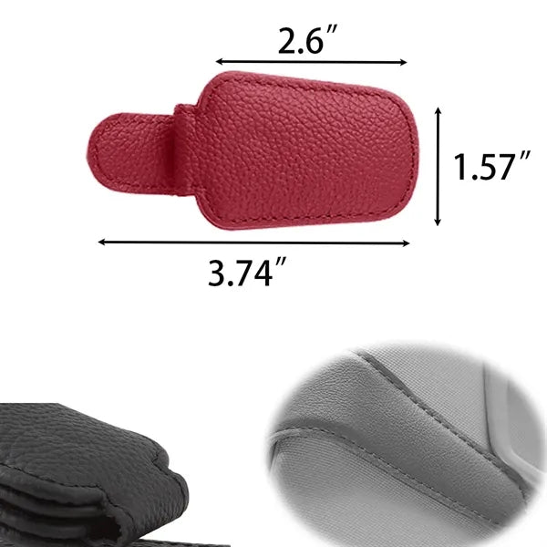 Customize Portable Magnetic PU Leather Car Sunglass Holder