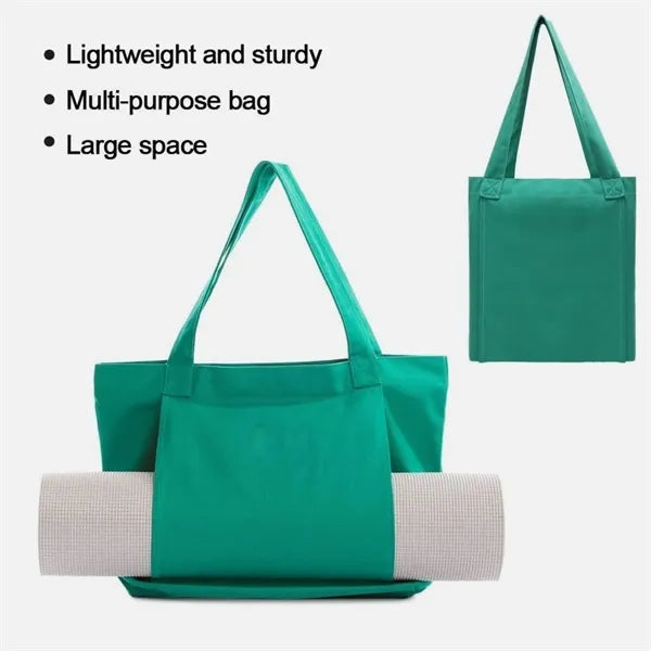 Women Fitness Round Canvas Yoga Mat Carry Tote Bag