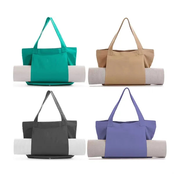Women Fitness Round Canvas Yoga Mat Carry Tote Bag