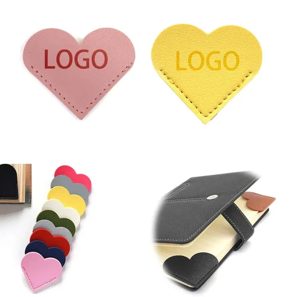 Portable Leather Heart Bookmark