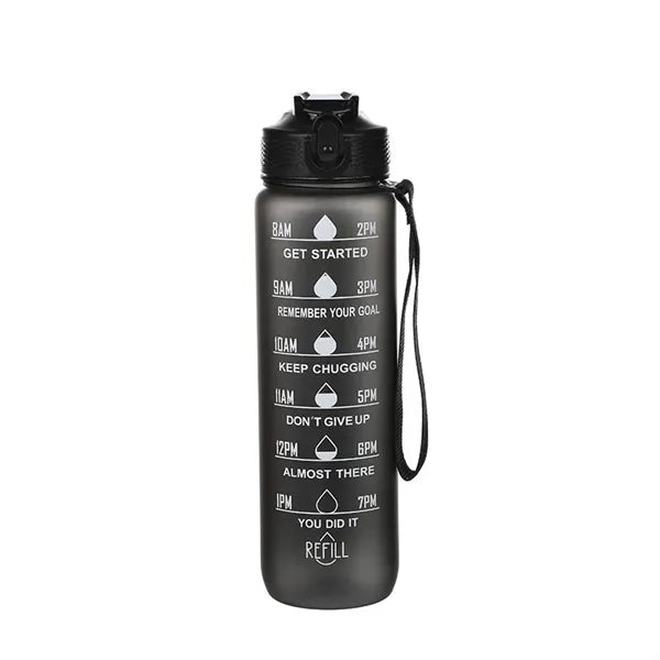 32 oz Gradient Color Water Bottle With Time Marker Straw Lid