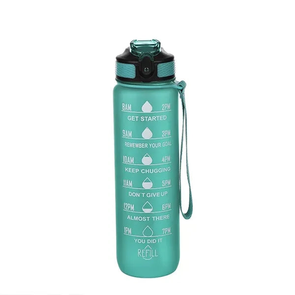 32 oz Gradient Color Water Bottle With Time Marker Straw Lid