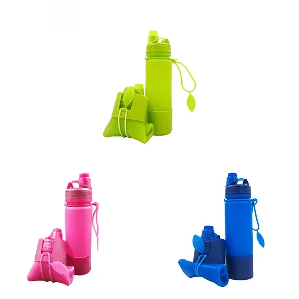 Soft Silicone Collapsible Sport Water Bottle