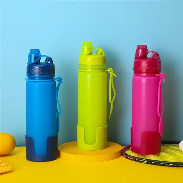 Soft Silicone Collapsible Sport Water Bottle