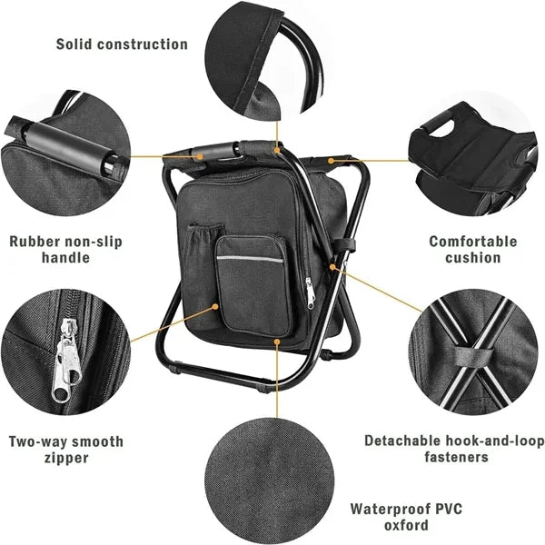 Folding Fishing/Camping Chair with Cooler Bag
