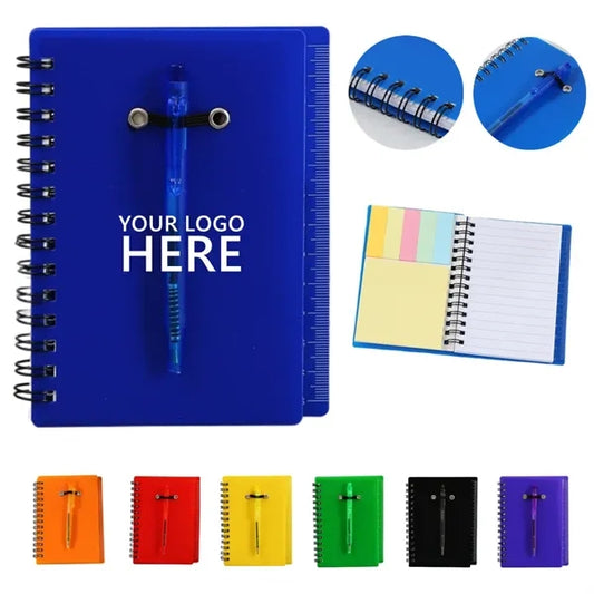 Journal With Sticky Notes & Flags & Pen