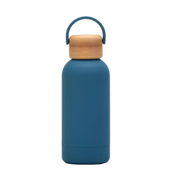 12 Oz Stainless Steel Insulated Water Bottle With Bamboo Lid