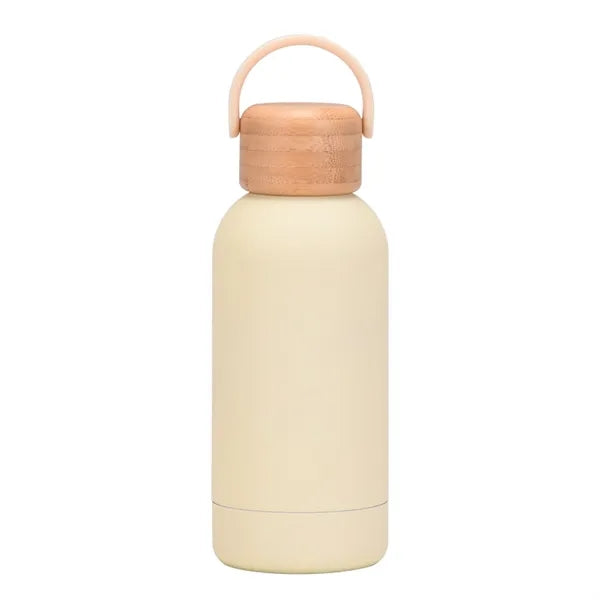 12 Oz Stainless Steel Insulated Water Bottle With Bamboo Lid
