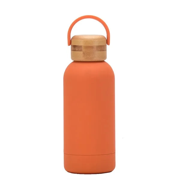 12 Oz Stainless Steel Insulated Water Bottle With Bamboo Lid