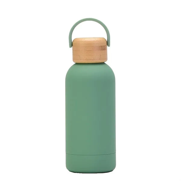 12 Oz Stainless Steel Insulated Water Bottle With Bamboo Lid