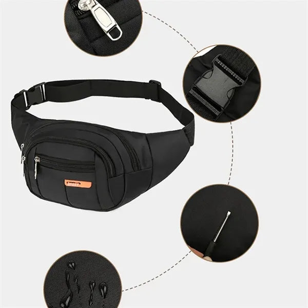 Unisex Waterproof Large Capacity Adjustable Strap Fanny Pack