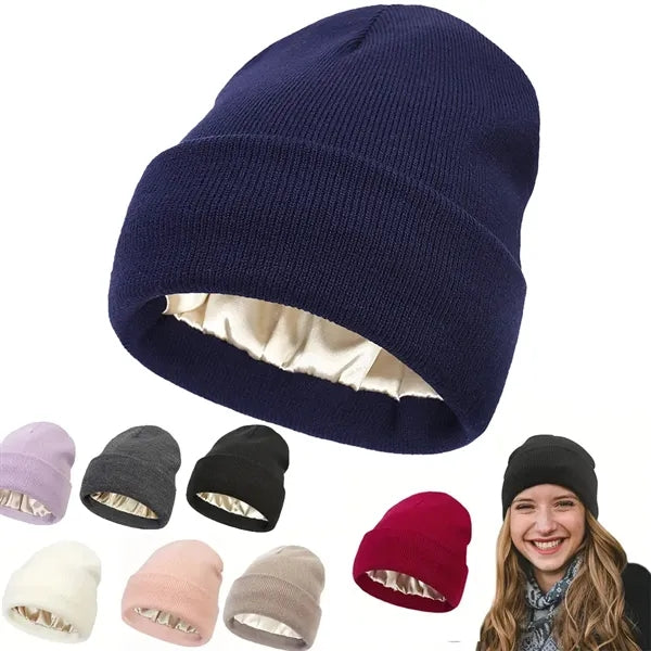 Satin Lined Winter Beanie Hats