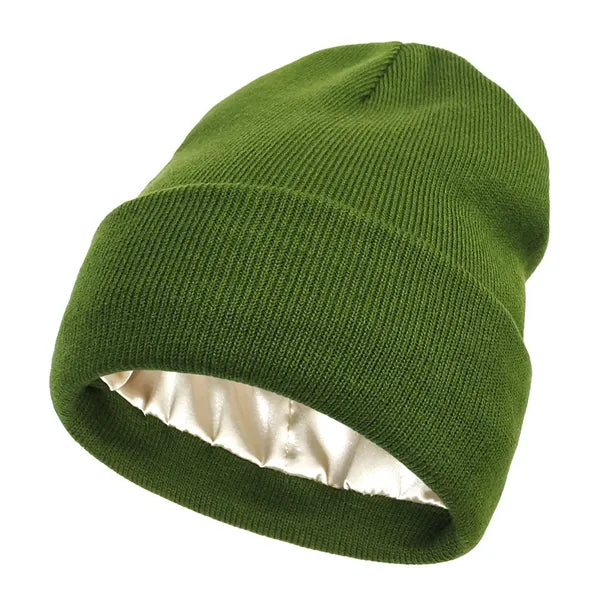 Satin Lined Winter Beanie Hats