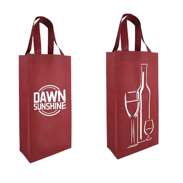Wine 2 Bottle Non-Woven Tote Bag (6"x13"x3")