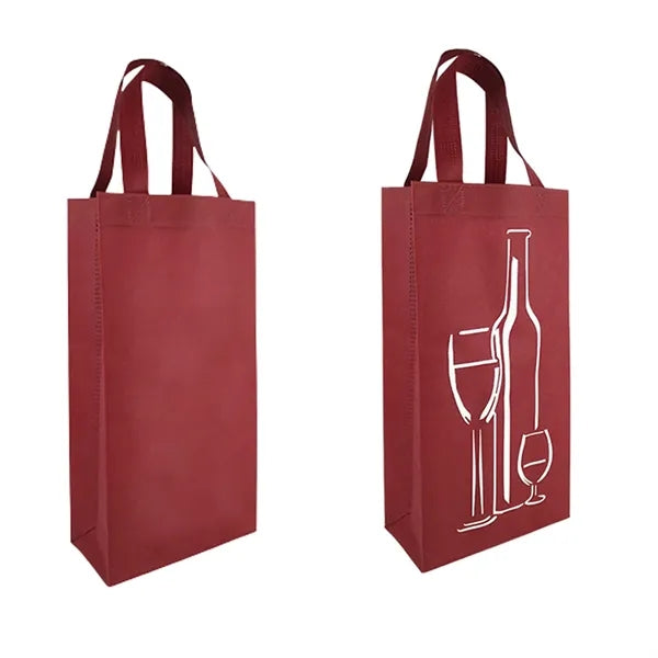 Wine 2 Bottle Non-Woven Tote Bag (6"x13"x3")