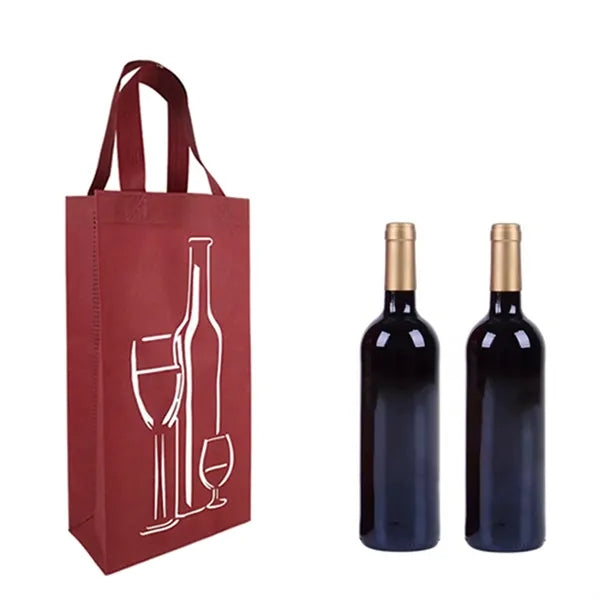 Wine 2 Bottle Non-Woven Tote Bag (6"x13"x3")