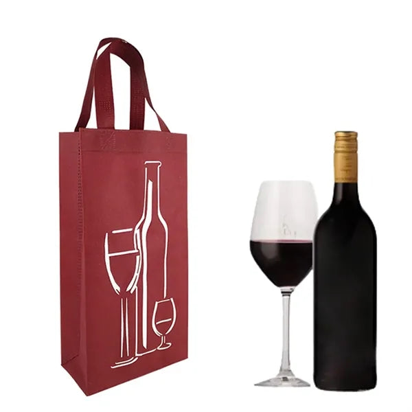 Wine 2 Bottle Non-Woven Tote Bag (6"x13"x3")