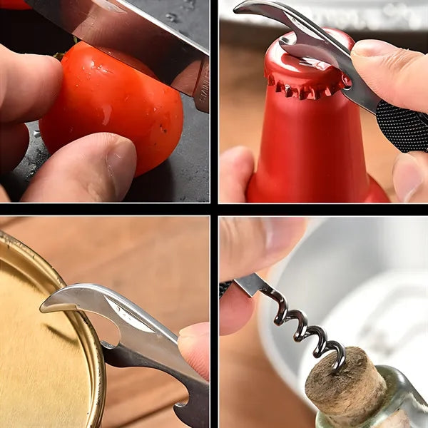 7-in-2 StainlessSteel Spoon Knife Camping Utensils Set