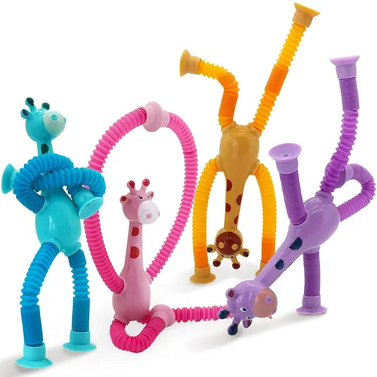 LED Telescopic Suction Cup Giraffe Toy