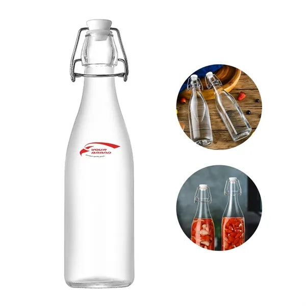 17OZ. Transparent Glass Beverage Beer Wine Fruit Bottle