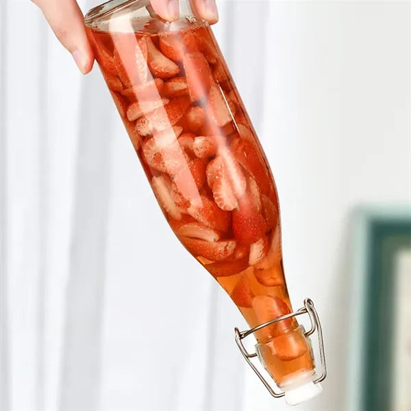 17OZ. Transparent Glass Beverage Beer Wine Fruit Bottle