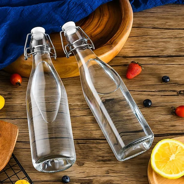 17OZ. Transparent Glass Beverage Beer Wine Fruit Bottle