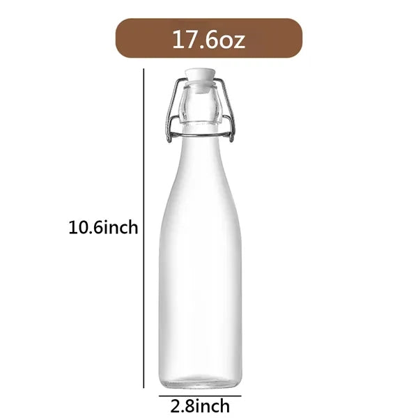 17OZ. Transparent Glass Beverage Beer Wine Fruit Bottle