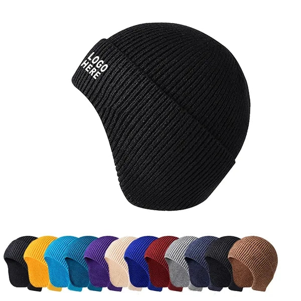 Knit Beanie Caps Hats w/ Ear Protection for Men and Women