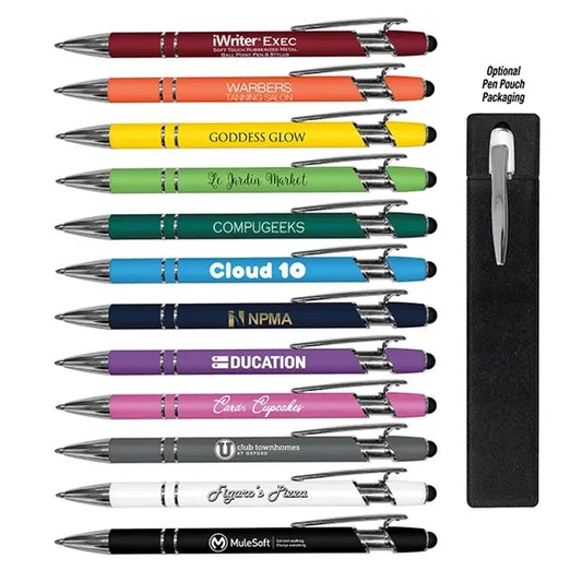 IWriter Exec Rubberized Metal Stylus Pen-Black Ink